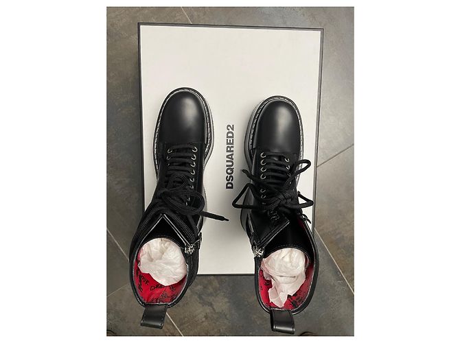 Botines Berlin de cuero negro Dsquared2 - vista 7