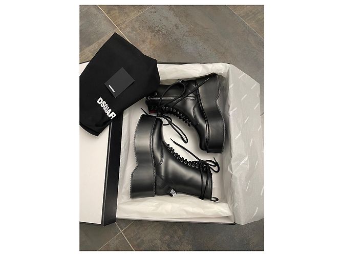 Botines Berlin de cuero negro Dsquared2 - vista 8