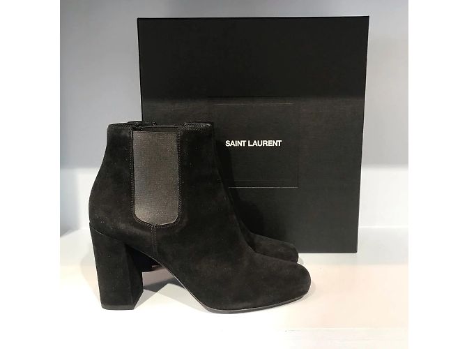 SAINT LAURENT Botines T.EU 37 Ante Negro - vista 7
