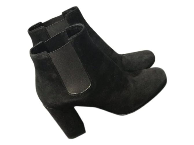 SAINT LAURENT Botines T.EU 37 Ante Negro - vista 8