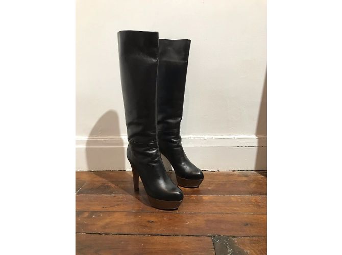 Botas SERGIO ROSSI T.EU 37.5 Cuero Negro - vista 2