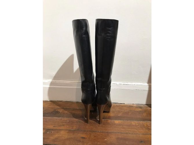 Botas SERGIO ROSSI T.EU 37.5 Cuero Negro - vista 3
