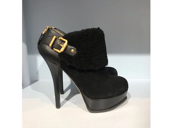 Botas FENDI T.EU 39.5 de ante Negro - vista 2