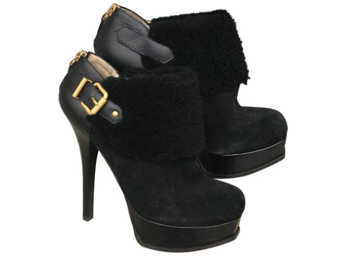 Botas FENDI T.EU 39.5 de ante Negro - vista 8