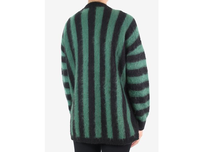 Bella Freud Grün-schwarz gestreifte Strickjacke – Größe XS - Ansicht 2