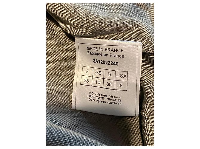 Christian Dior Olive Green Viscose Jacket with Leather Collar - view 6