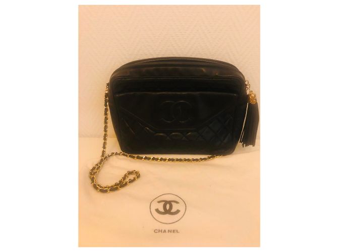Borsa Chanel Camera GM in pelle nera Nero - vista 4