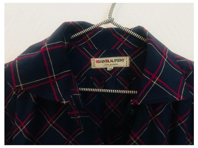 Vintage Yves Saint Laurent Hemdkleid Pink Marineblau - Ansicht 3