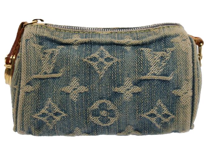 LOUIS VUITTON Monogram Denim Trousse Speedy Pochette Bleu M95082 Auth LV 52566 - vue 12