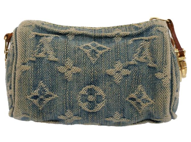 LOUIS VUITTON Monogram Denim Trousse Speedy Pochette Bleu M95082 Auth LV 52566 - vue 2