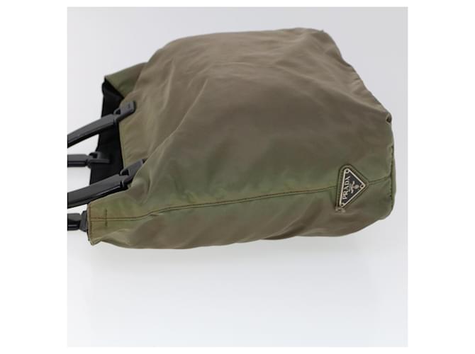 PRADA Borsa a Mano Nylon Khaki Auth cl772 Cachi - vista 4