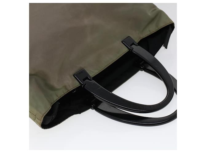 PRADA Borsa a Mano Nylon Khaki Auth cl772 Cachi - vista 6