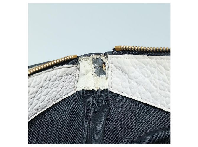 BURBERRY Borsa Tote Pelle Grigio Bianco Auth ac2169 Marrone - vista 11