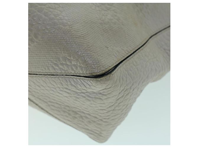BURBERRY Borsa Tote Pelle Grigio Bianco Auth ac2169 Marrone - vista 15