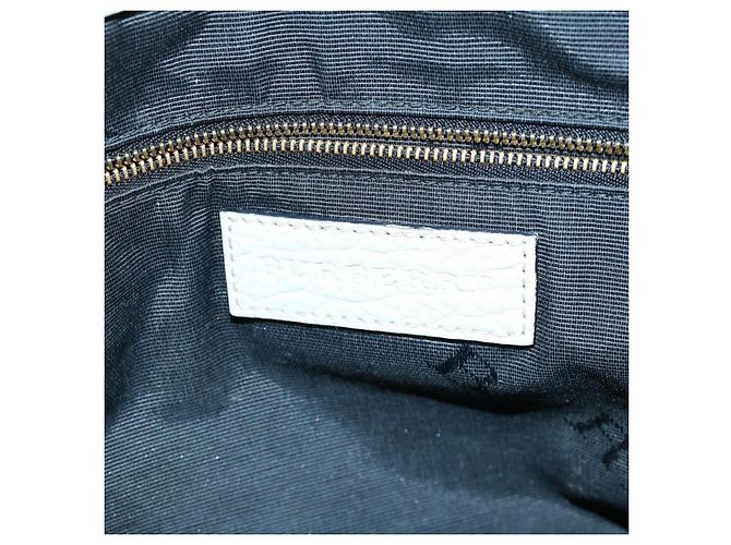 BURBERRY Borsa Tote Pelle Grigio Bianco Auth ac2169 Marrone - vista 18