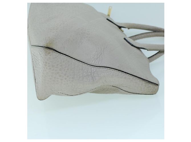 BURBERRY Borsa Tote Pelle Grigio Bianco Auth ac2169 Marrone - vista 3