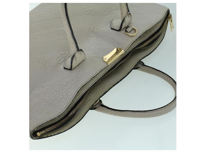 BURBERRY Borsa Tote Pelle Grigio Bianco Auth ac2169 Marrone - vista 6