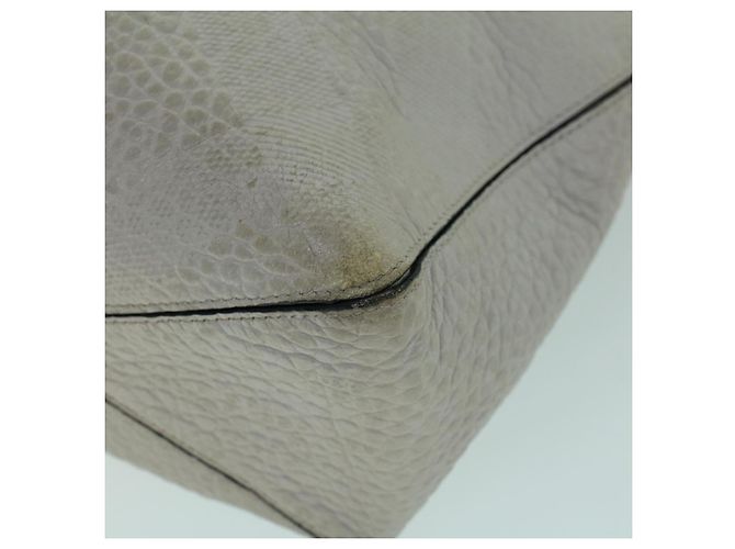 BURBERRY Borsa Tote Pelle Grigio Bianco Auth ac2169 Marrone - vista 9