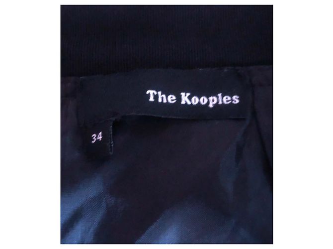 Mini skirt 100% The Kooples Blue and Black Silk Dark blue - view 3
