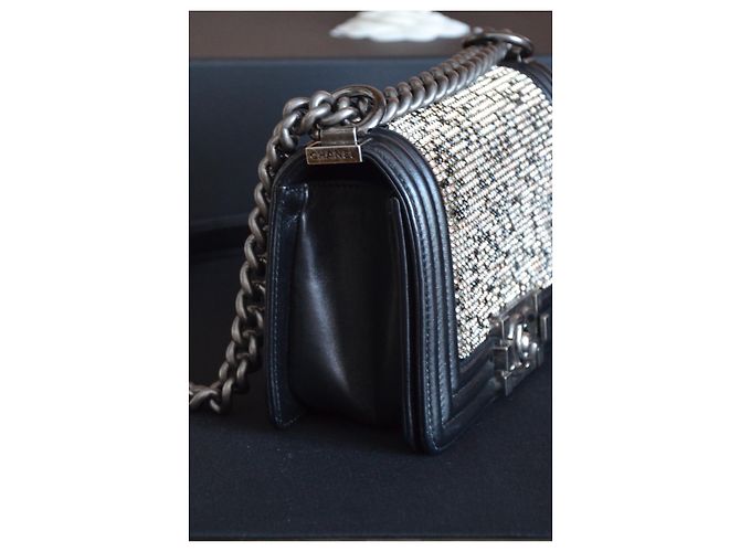 Borsa mini Chanel Boy con cristalli Swarovski Nero Multicolore Silver hardware - vista 5