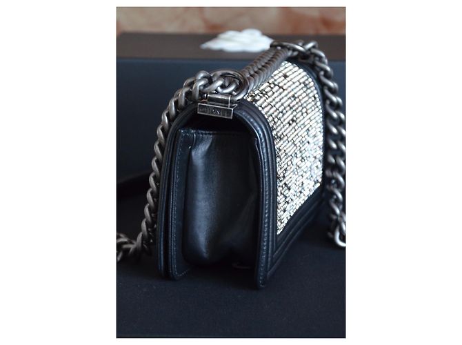 Borsa mini Chanel Boy con cristalli Swarovski Nero Multicolore Silver hardware - vista 6