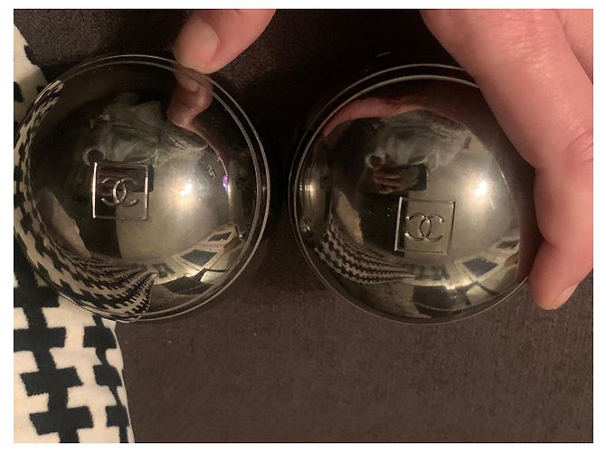 Chanel Pétanque Ball Leather Silvery - view 3