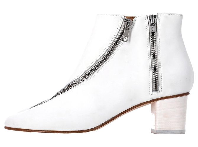 Botas con cremallera Marlie de Acne Studios en cuero blanco - vista 2