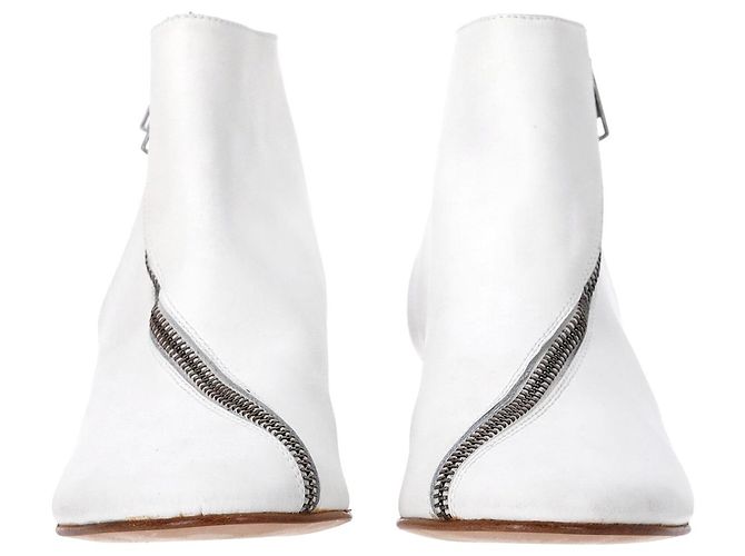 Botas con cremallera Marlie de Acne Studios en cuero blanco - vista 3