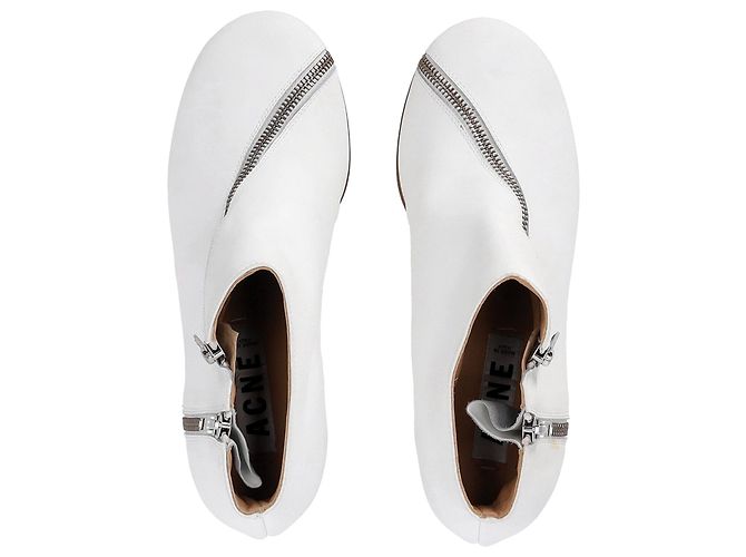 Botas con cremallera Marlie de Acne Studios en cuero blanco - vista 5