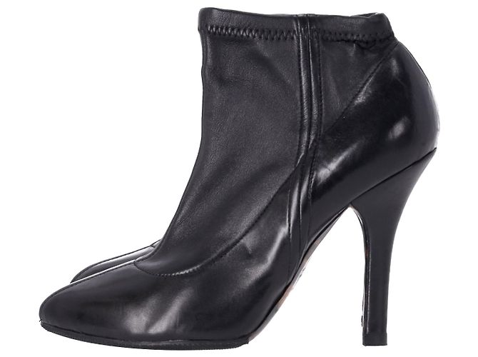 Dolce & Gabbana Bottines à talons hauts en cuir noir - vue 2