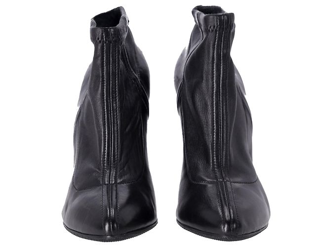 Dolce & Gabbana Bottines à talons hauts en cuir noir - vue 3