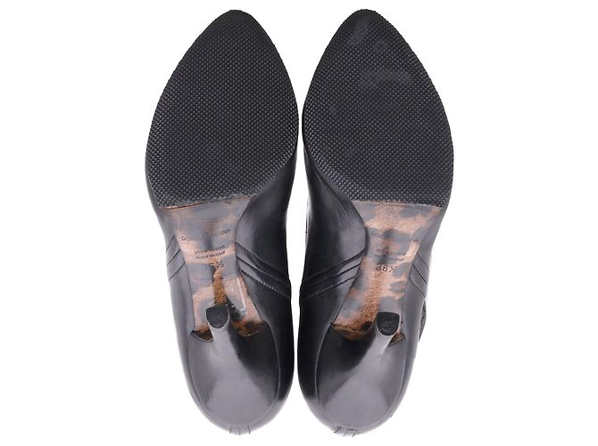 Dolce & Gabbana Bottines à talons hauts en cuir noir - vue 6