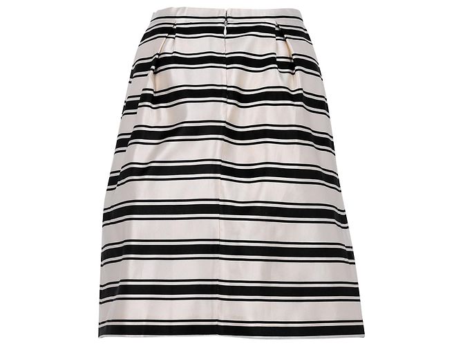 Falda a rayas Michael Kors en seda blanca Blanco - vista 3