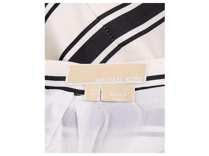 Falda a rayas Michael Kors en seda blanca Blanco - vista 4