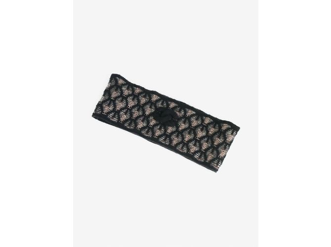 Chanel Fascia per capelli in maglia di lurex nera con dettaglio logo CC - taglia Nero - vista 3