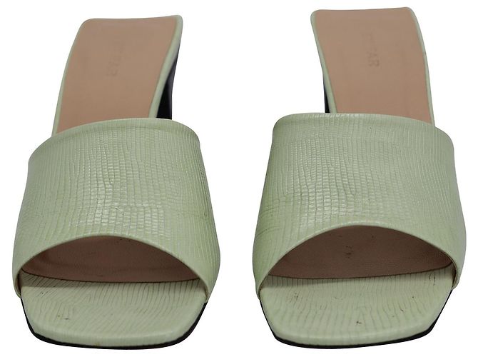 Sandali By Far Lily Mule in pelle verde - vista 3