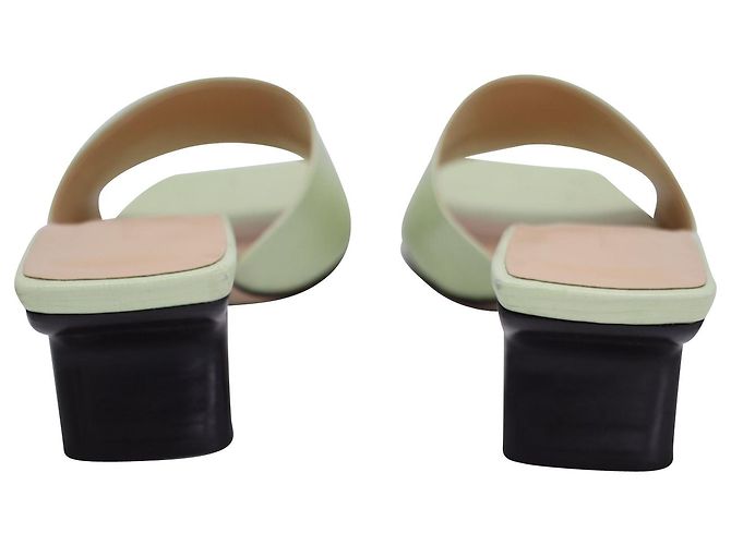 Sandali By Far Lily Mule in pelle verde - vista 4