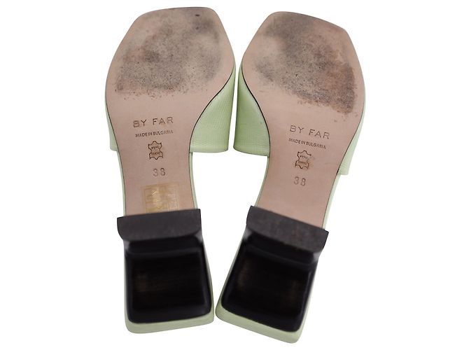 Sandali By Far Lily Mule in pelle verde - vista 5