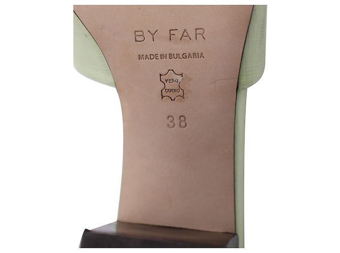 Sandali By Far Lily Mule in pelle verde - vista 6