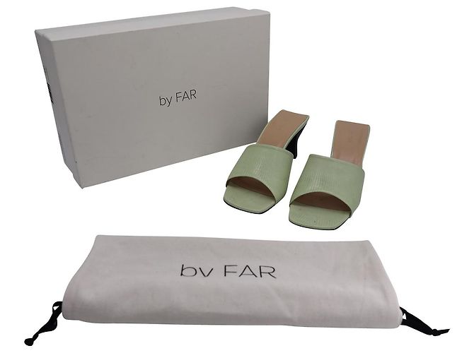Sandali By Far Lily Mule in pelle verde - vista 8