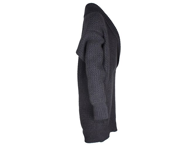 Stella Mc Cartney Stella McCartney Grobstrick-Cardigan aus dunkelgrauer Wolle - Ansicht 2