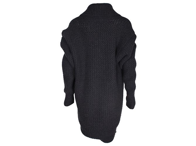 Stella Mc Cartney Stella McCartney Grobstrick-Cardigan aus dunkelgrauer Wolle - Ansicht 3