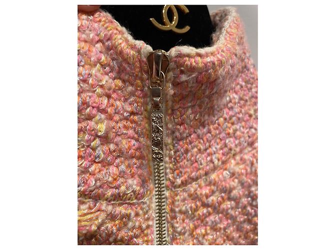 Jaqueta Chanel Rosa Seda Cashmere Lã - vista 7