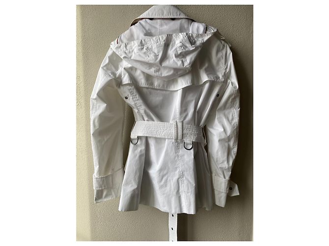 Burberry Jaqueta de Chuva Anorak Branca de Algodão Branco - vista 10