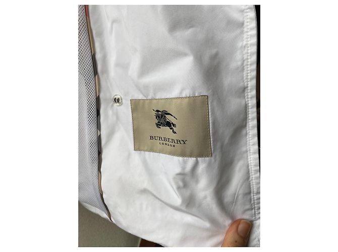 Burberry Jaqueta de Chuva Anorak Branca de Algodão Branco - vista 2