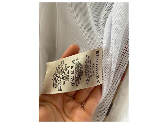 Burberry Jaqueta de Chuva Anorak Branca de Algodão Branco - vista 3