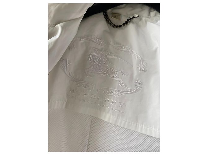 Burberry Jaqueta de Chuva Anorak Branca de Algodão Branco - vista 4