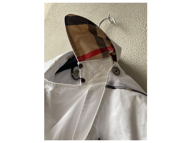 Burberry Jaqueta de Chuva Anorak Branca de Algodão Branco - vista 9