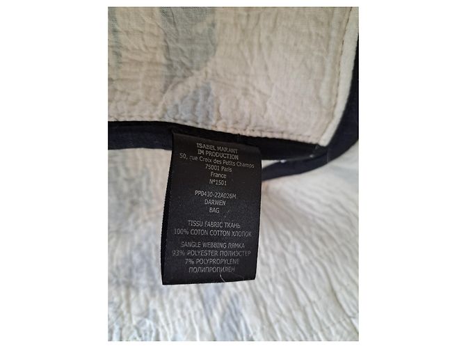 Borsa tote Isabel Marant Darwen in jacquard di cotone nero - vista 3