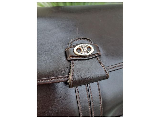Céline Vintage Umhängetasche Braun - Ansicht 8